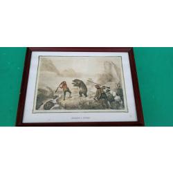 ANCIENNE GRAVURE  :  F GRENIER  1793 / 1867  . "   CHASSE  A  L OURS  "  .