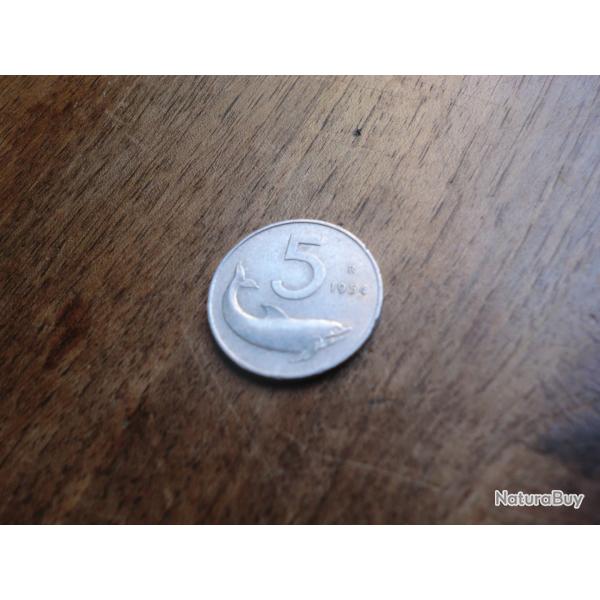 monnaie italie 5 lire 1954