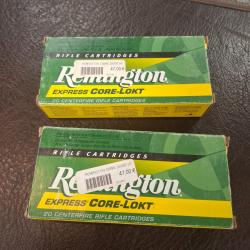Lot 2 boites de balles Remington Core Lokt cal 338 Marlin express 250 Grains
