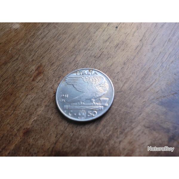 monnaie italie 50 centesimi  1941