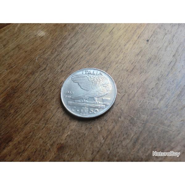 monnaie italie 50 centesimi  1940