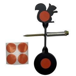 Cible rotative acier 3 mm - Mod&egrave;le Ecureuil - Tir de loisir Noir
