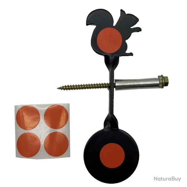 Cible rotative acier 3 mm - Mod�le Ecureuil - Tir de loisir Noir