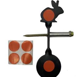 Cible rotative acier 3 mm - Mod&egrave;le Lapin - Tir de loisir Noir