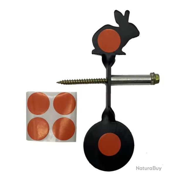 Cible rotative acier 3 mm - Mod�le Lapin - Tir de loisir Noir