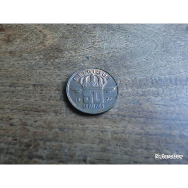 monnaie belgique 50 centimes  1977