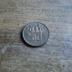 monnaie belgique 50 centimes  1967