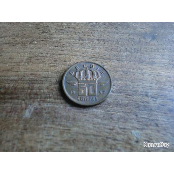 monnaie belgique 50 centimes  1967