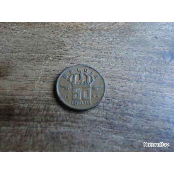 monnaie belgique 50 centimes  1964