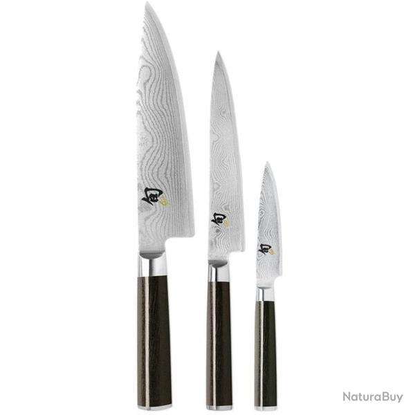 Set de Couteaux Japonais Kai Shun Classic DMS-300 - 3 Couteaux Damas Faits Main