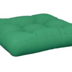 Coussin palette tissu polyester vert 61,5x60x10 cm imperm&eacute;able confortable