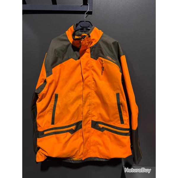 veste treeland de traque etache orange , aux enchere . default de fermeture eclaire 3xl
