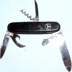 COUTEAU PLIANT MERCEDES 6 FONCTIONS manche noir 9 cm LAMES en INOX fabriqu&eacute; &agrave; SOLINGEN Allemagne BE