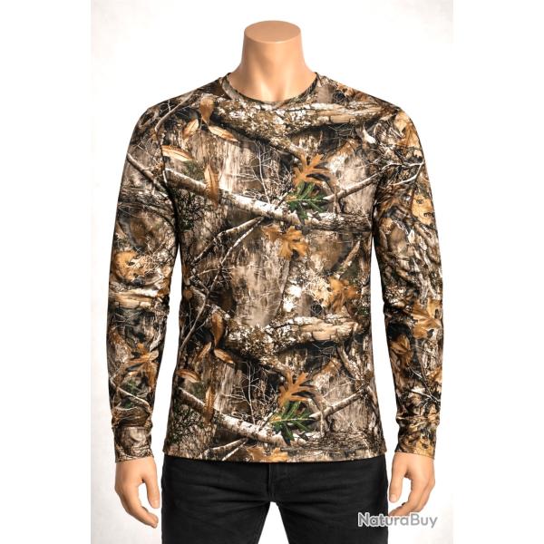 T shirt manche longue camouflage vert