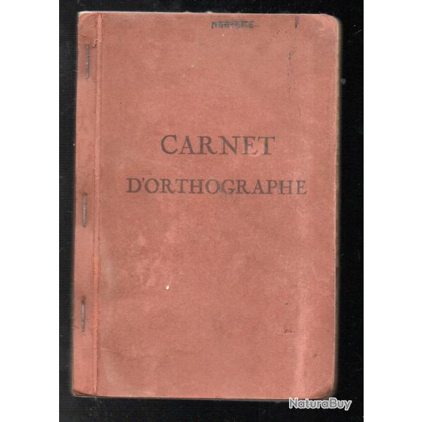 scolaire ancien, carnet d'orthographe