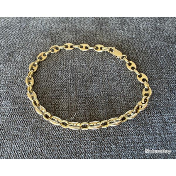 Bracelet or 18 carats - grains de caf� - 20 cm