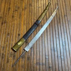 LAME GRAV&Eacute;E ET FOURREAU DE GRANDE DAGUE DU XVlll &eacute;me si&egrave;cle