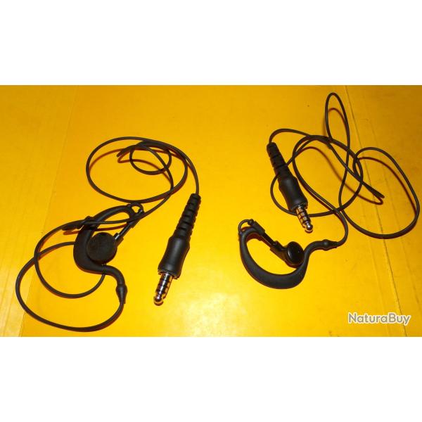 RADIO : LOT DE 2 OREILLETTES POUR RADIOS , POUR RADIOAMATEUR�,�� ETAT VOIR PHOTOS . POUR TOUT RENSEI