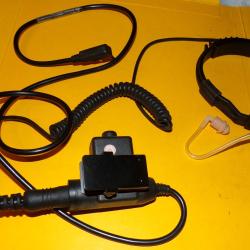 RADIO : LOT POUR BRANCHEMENT RADIO AVEC INTERRUPTEUR ET MICRO DE COU ET  OREILLETTE POUR RADIO , POU