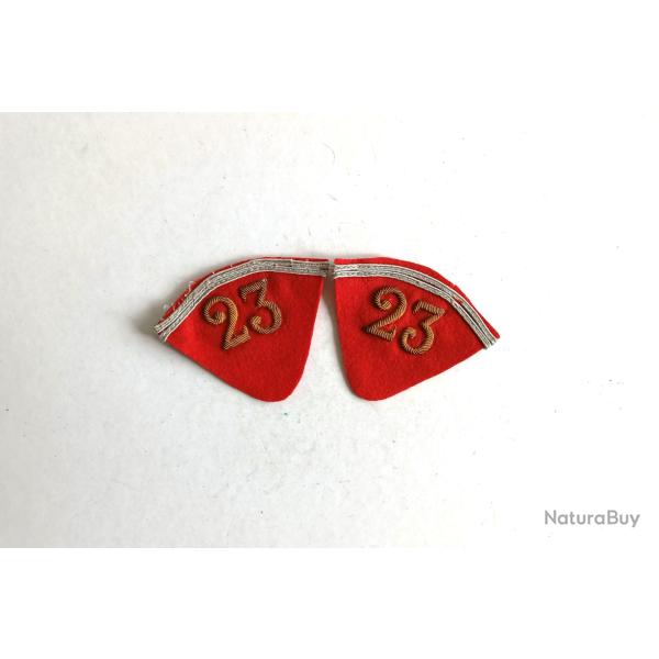 Ecusson - FR451125a Paire �cusson de col 23�rgt artillerie de campagne