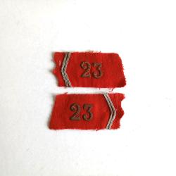Ecusson - FR451125b Paire &eacute;cusson de col 23&deg;rgt artillerie de campagne