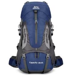 Sac &agrave; Dos de Randonn&eacute;e 70L Etanche Oxford R&eacute;sistant Trekking Camping Escalade Voyage Plein Air Bleu