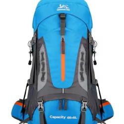 Sac &agrave; Dos de Randonn&eacute;e 70L Etanche R&eacute;sistant Trekking Camping Escalade Voyage Plein Air Sky Bleu
