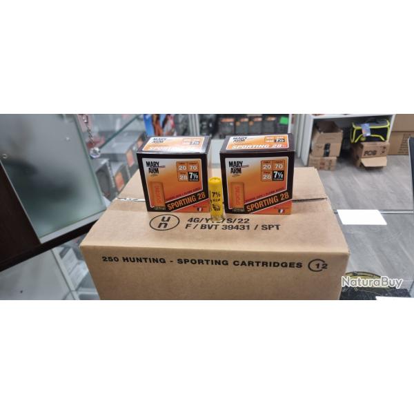 125 cartouches sporting 28 gr Mary arm cal 20