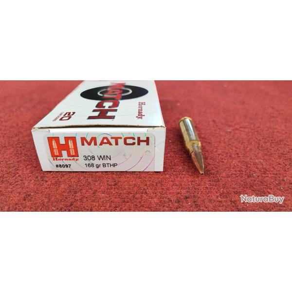 20 MUNITIONS HORNADY MATCH - 308 WIN - BTHP - 168GR
