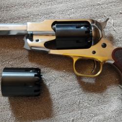 Revolver Pietta Remington 1858 Sheriff (canon 5.5 pouces)  INOX CUSTOM + barillet suppl&eacute;mentaire