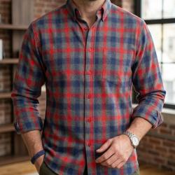Chemise homme WINCHESTER TARGET &agrave; carreaux gris le confort thermique du pur coton gratt&eacute;