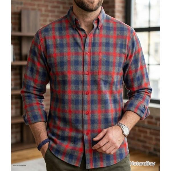 Chemise homme WINCHESTER TARGET � carreaux gris le confort thermique du pur coton gratt�