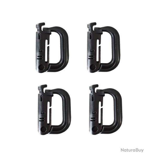 Mousqueton tactique Grimlock noir x4