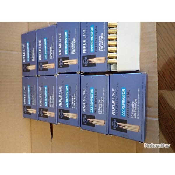 Lots cartouches PPU 222 Remington