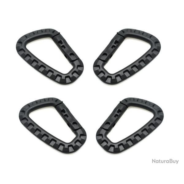 Mousqueton tactique noir x4