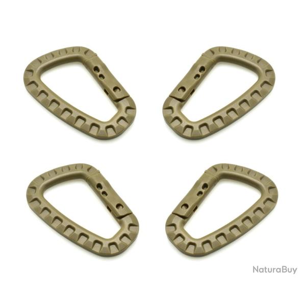 Mousqueton tactique beige x4