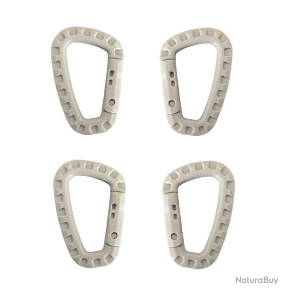 Mousqueton tactique Gris x4