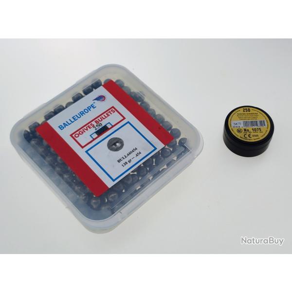 Lot de 230 boulet en calibre 44 et 204 amorces 1075 pour revolver � poudre noire