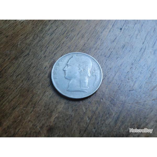 monnaie belgique  5 FR  1949