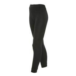 Legging chaud femme laine m&eacute;rinos et soie noir ou gris noir  S (small)
