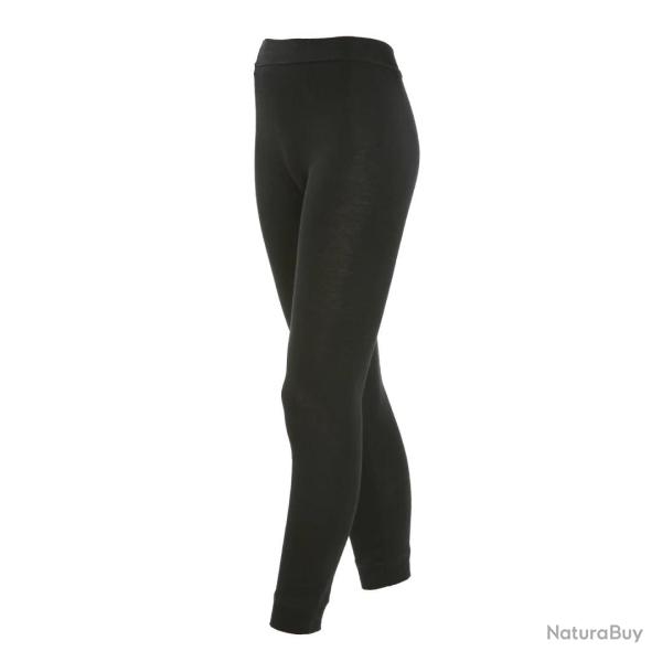 Legging chaud femme laine m�rinos et soie noir ou gris noir S (small)