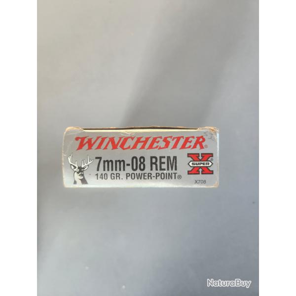 Bo�te de 2o cartouches winchester  calibre 7.08  140grainsPower point 140grains