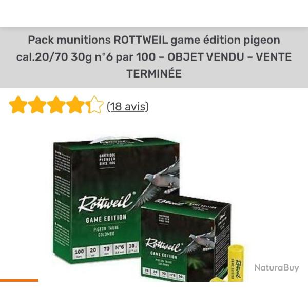 Cartouche calibre 20