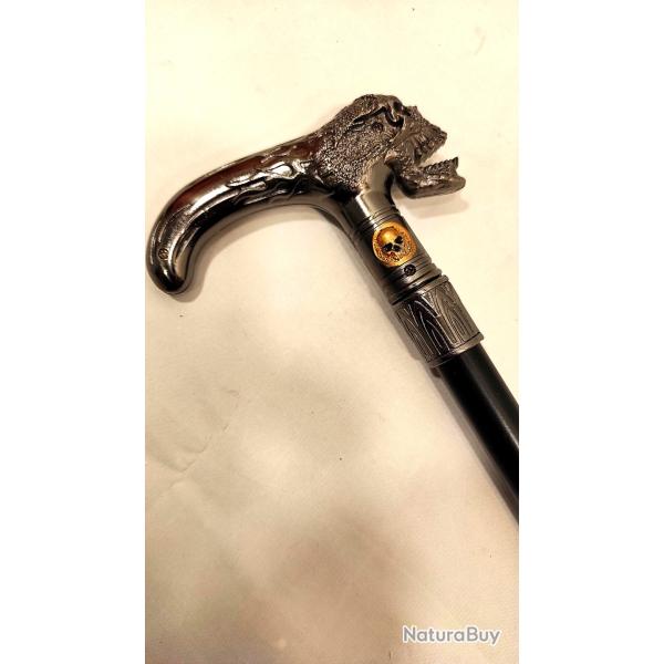 Canne T�te de mort/BIKERS/SKULL FLAME