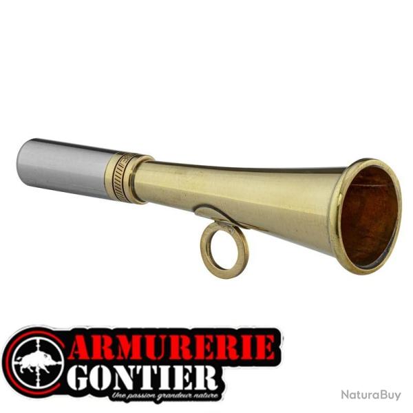 Corne de poche ronde Elless en laiton poli - 12 cm