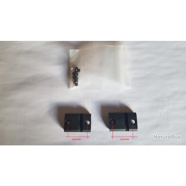 Paire d'embase Warne acier pour Savage axis