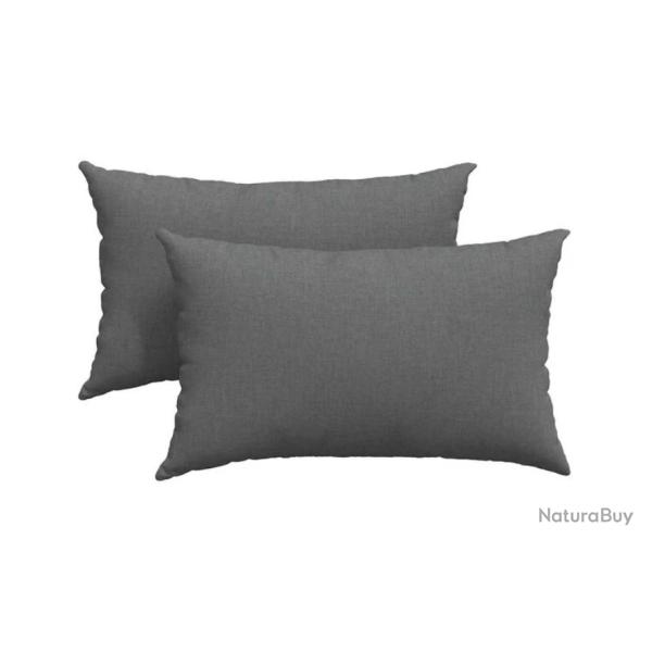 Coussins canap� tissu gris fonc� 50x30 cm confort d�coratif