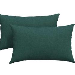 Coussins canap&eacute; tissu vert fonc&eacute; 50x30 cm confort d&eacute;coratif