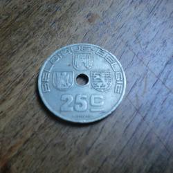 monnaie belgique  25 C   1939