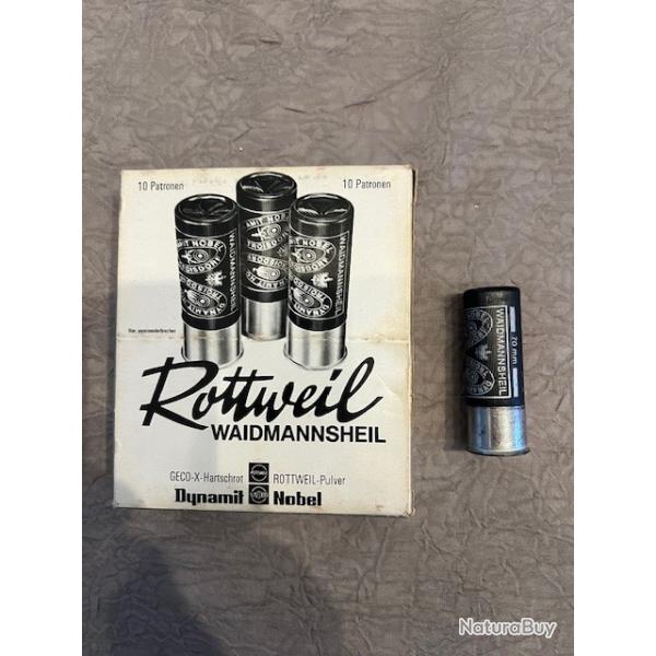 cartouches Rottweil waidmannsheil cal 12/70
